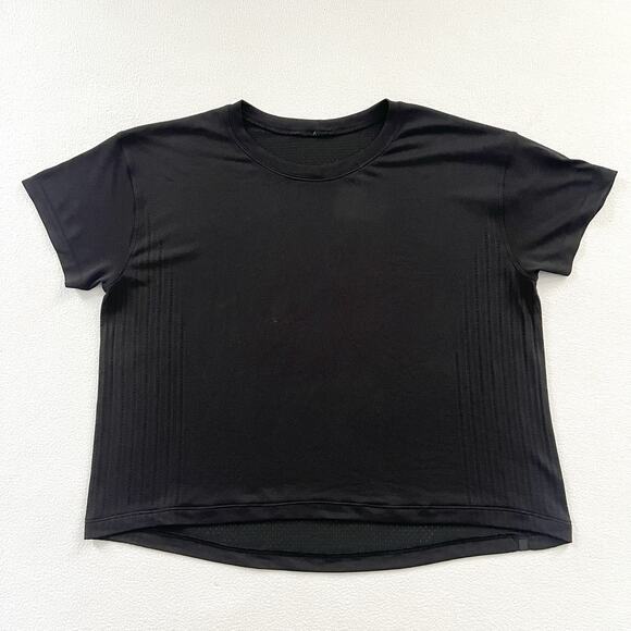 Lululemon Women Black First Release Train to Be Short Sleeve Crop Relaxed Top 10 - Picture 1 of 6